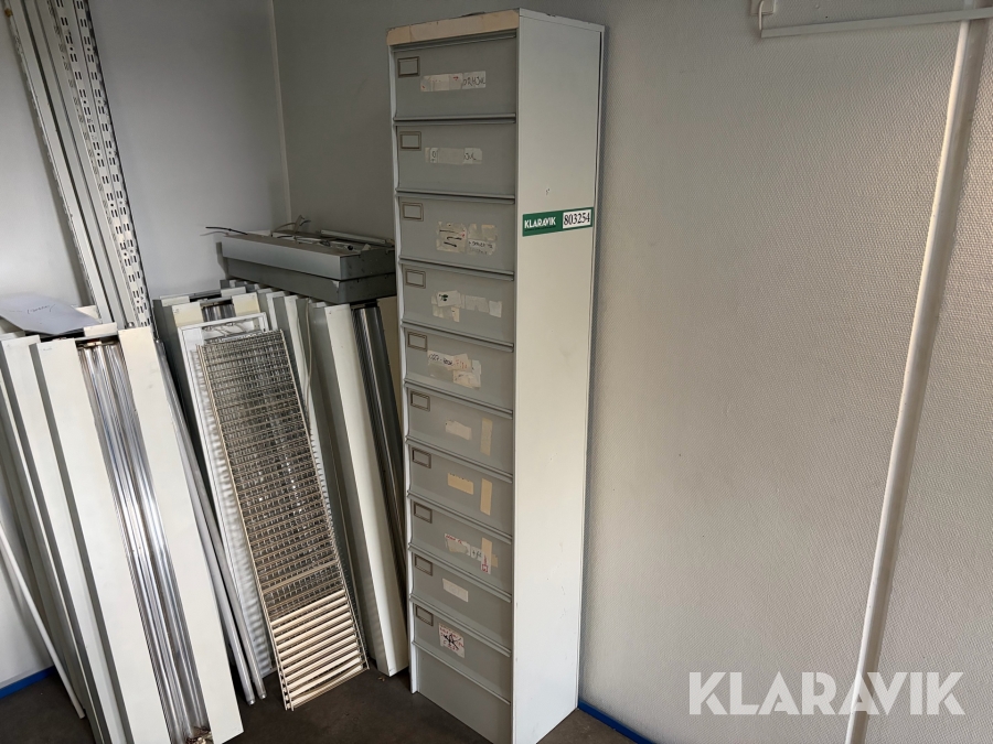 Arkivskabe 10 skuffer 7 styk samlet lot