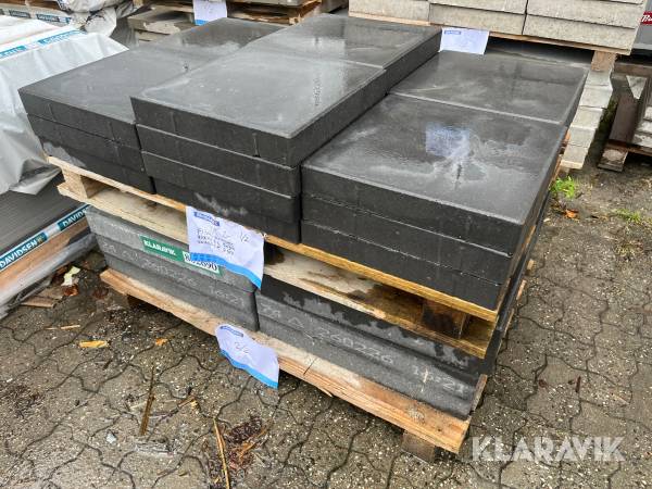 Mørke betonfliser 28 styk