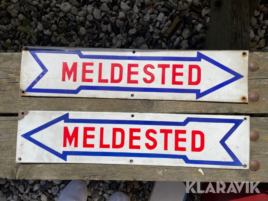 Emaljeskilte “Meldsted