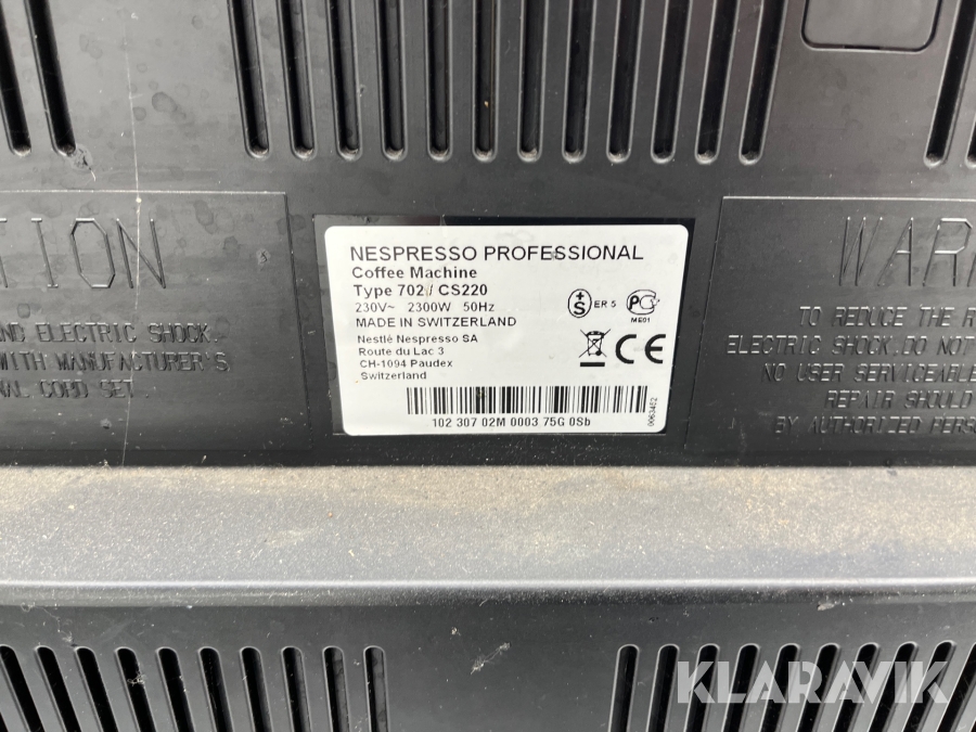 Kaffemaskine Nespresso Gemini CS220 Pro, Køge, Klaravik aukt