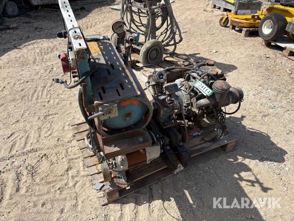 Kombineret kompressor og generator på ramme hjemmebygget