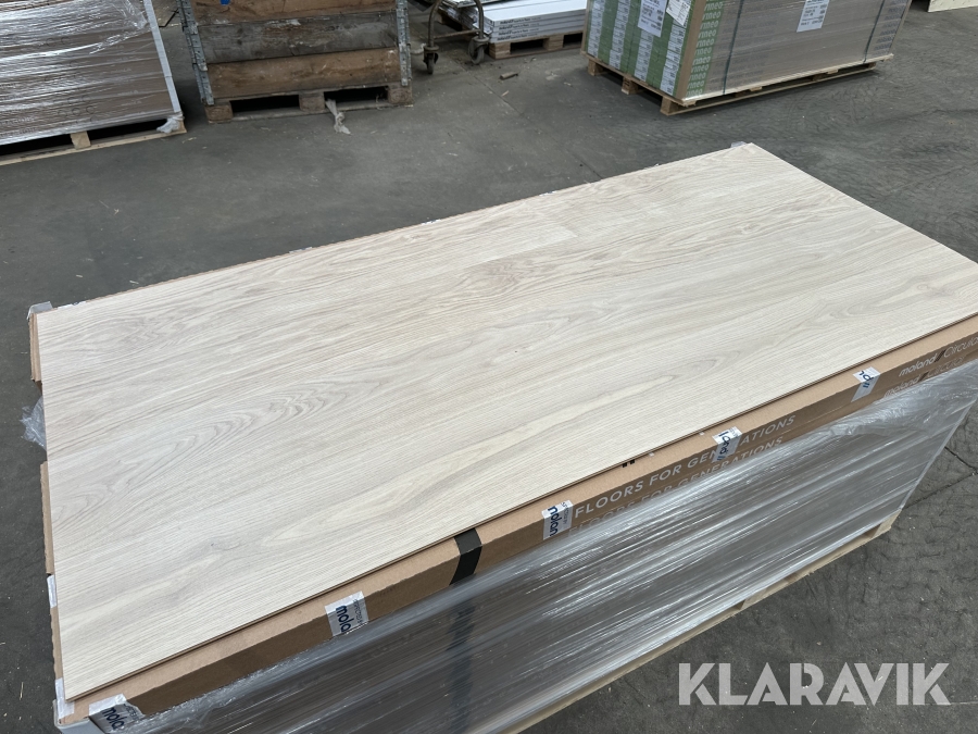 Gulv Moland Pine Cork Plank Design French White 104,64 kvadratmeter