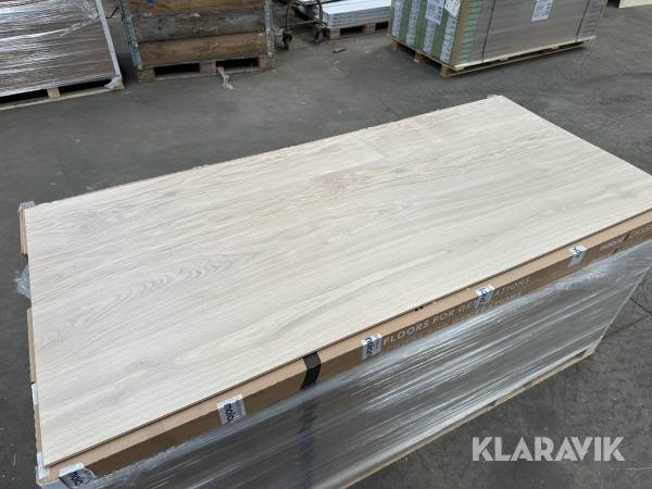 Gulv Moland Pine Cork Plank Design French White 104,64 kvadratmeter