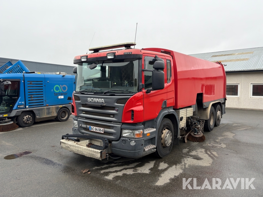 Fejemaskine Scania P 320 - 6x2/4 - BROCK SL 480/2 JUMBO S feje-/sugeopbygning.