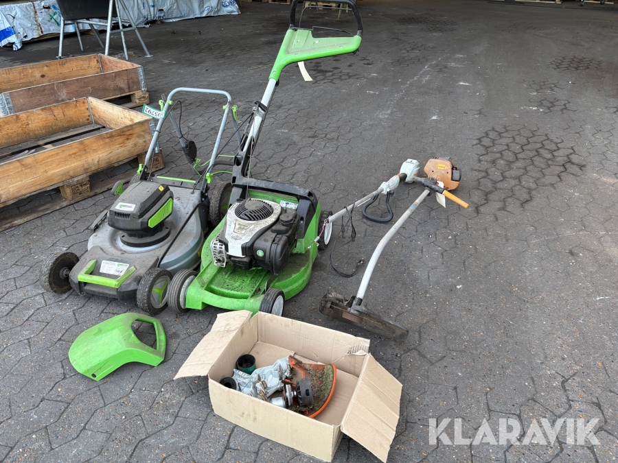 Græsslåmaskiner og græstrimmere Garden, Viking, STIHL og partner 4 maskiner