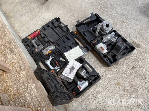 Sømpistoler og kompressor Tjep, Senco MX50, 90/40, ZE-65 finishpro 18, 4 styk.