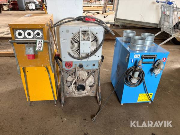 Varmeblæsere + kaliofere Combac + DEM + Frico + El-Björn 5 enheder