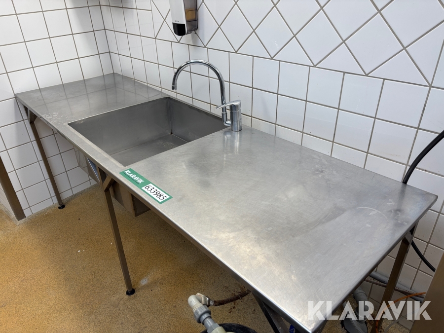 Bord med håndvask rustfri stål