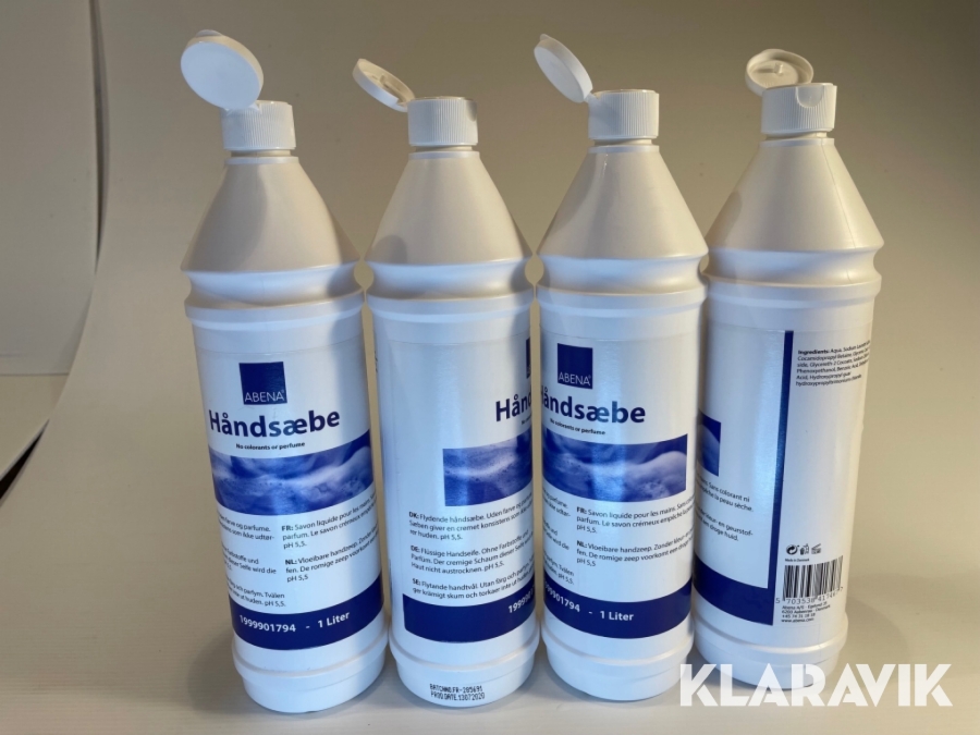 Flydende håndsæbe Abena 1 liter A- og C kvalitet, 324 styk.