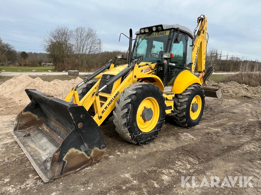 Rendegraver New Holland B 115-4PS med skovle og gafler