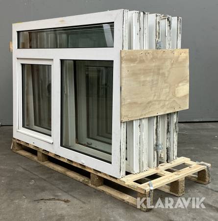 Vinduer plast 2 fags med dreje kip og fast karm 7 styk