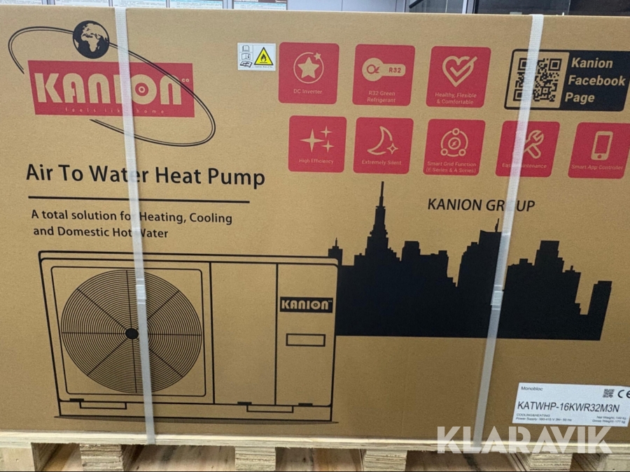 Varmepumpe Kanion KATWHP-16KWR32M3N -  16 kW luft/vand monoblok