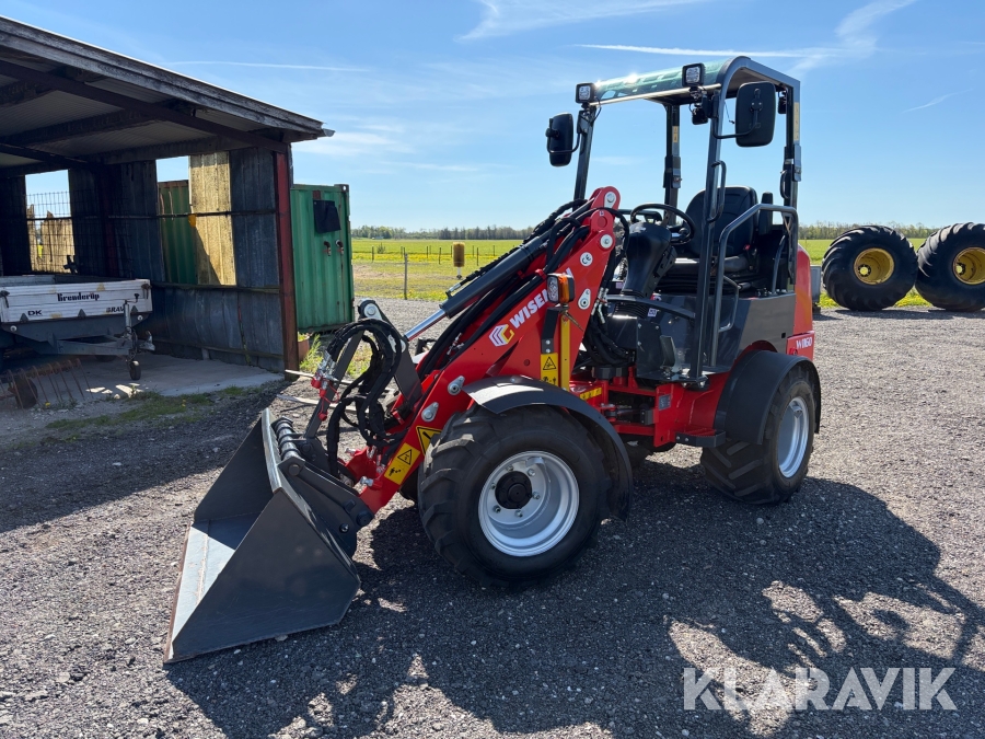 Minilæsser Wiseman W1160 med skovl og hydrauliske gafler