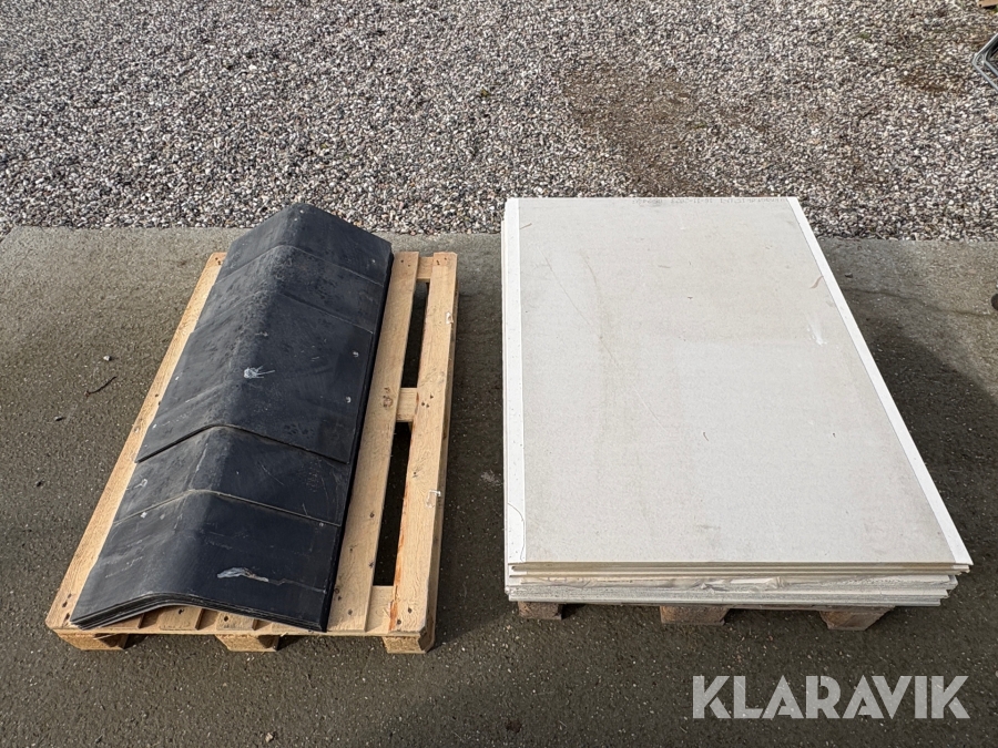 Aquapanel, gipsplader og rygningsplader blandet lot