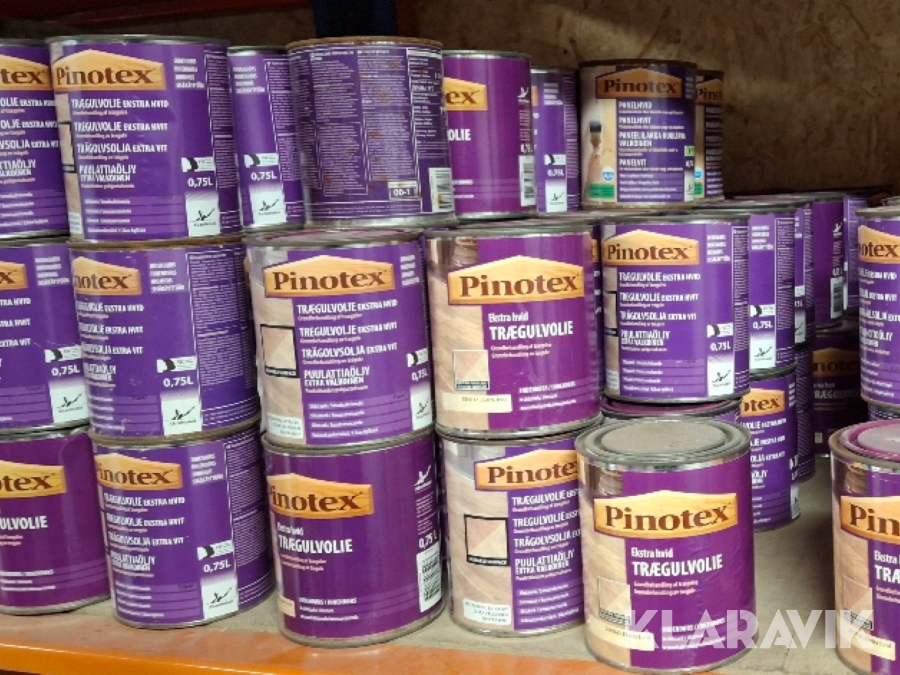 Assorteret træ olie Pinotex ca 200 styk