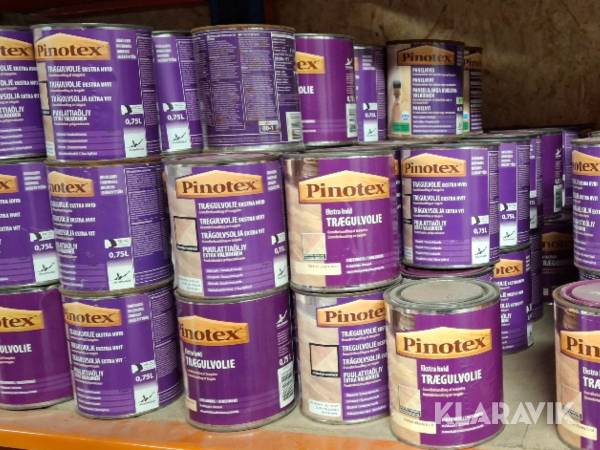 Assorteret træ olie Pinotex ca 200 styk