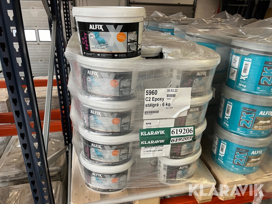 Syrefast fugemasse og fliseklæb Alfix C2 - Epoxy 3 paller