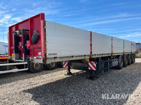 Trailer Kel-Berg flatbed med alusider 4-akslet