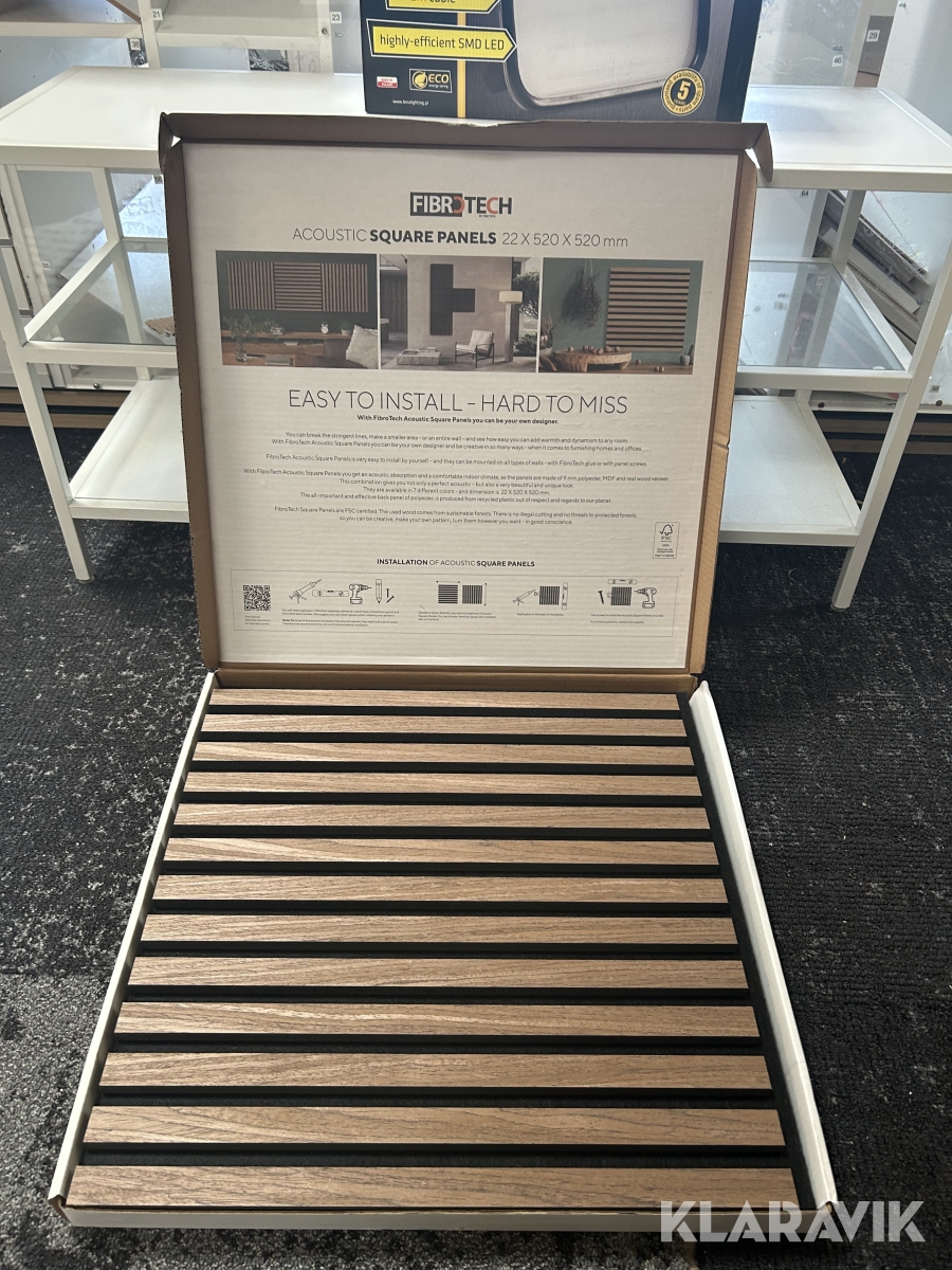 Akustikpaneler Fibrotech Walnut 80 styk