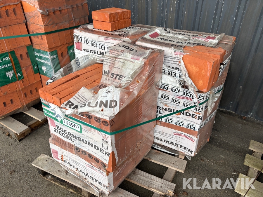 Muresten til vandskuring Egersund-tegl 5.6.02 Bredsten Blødstrøgen bagmur 228x169x54 mm - 230 styks