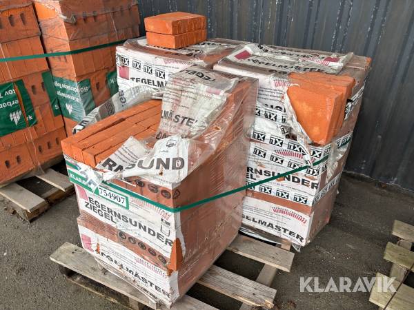 Muresten til vandskuring Egersund-tegl 5.6.02 Bredsten Blødstrøgen bagmur 228x169x54 mm - 230 styks