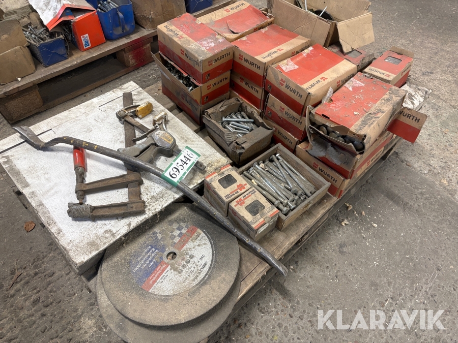 Lot: bolte, skruer og kapskiver Würth