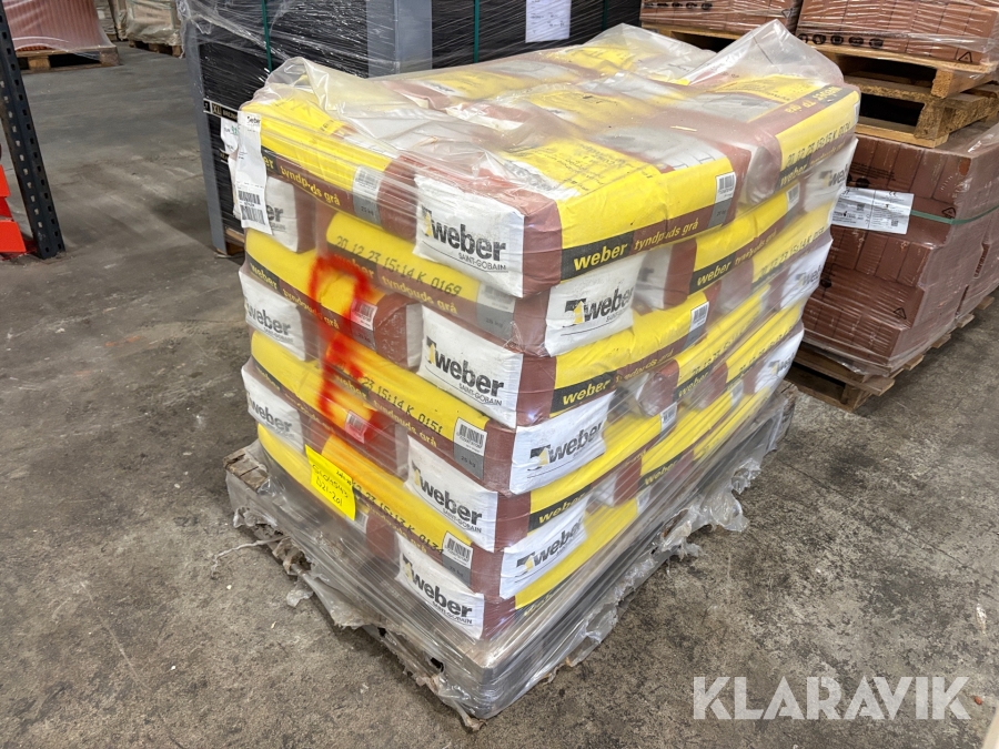 Tyndpudsmørtel Weber, Saint-Gobain Grå 2502-Y 0-1 mm, 42 poser