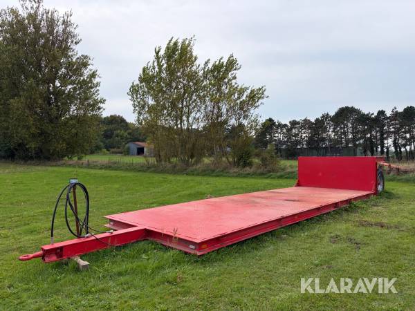 Blokvogn/flatbed Speciallavet 12 tons aksel nedbygget og hæv/sænkebar