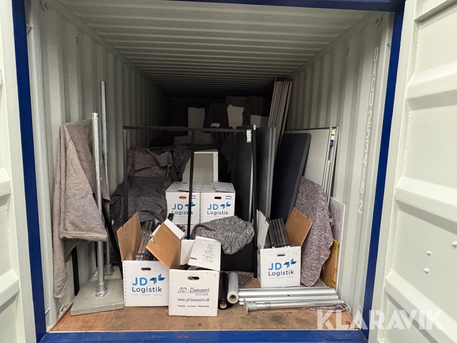 Assorteret kontorinventar - 2 containere