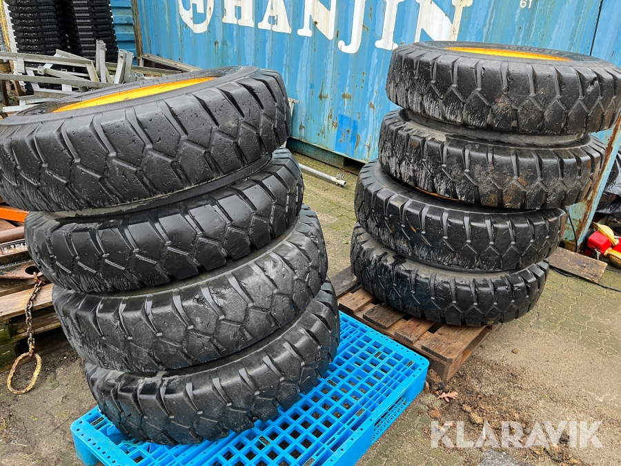 Hjul gravemaskine Volvo 4 styk. tvillinghjul.