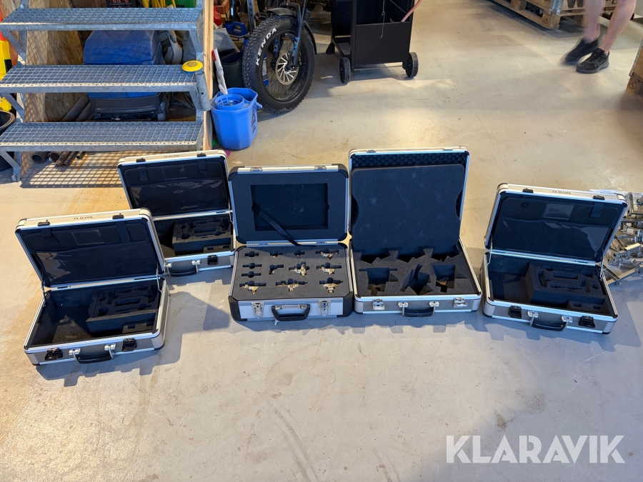 Stålkufferter med skumindlæg - 5 styk