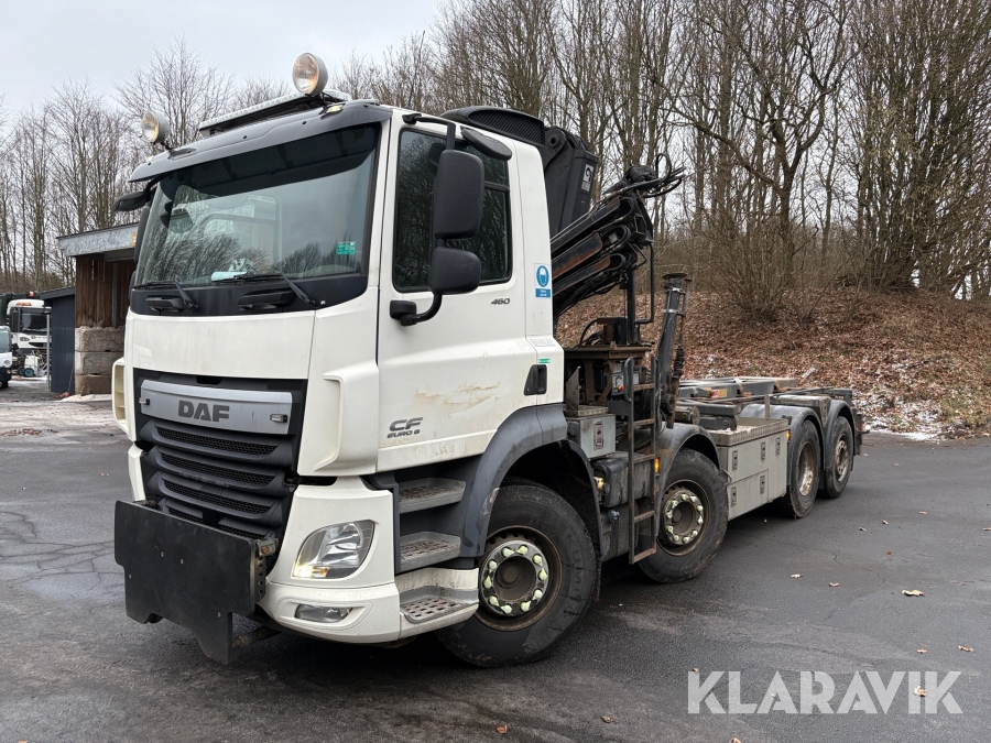 Lastbil DAF CF 460 med wirehejs og kran