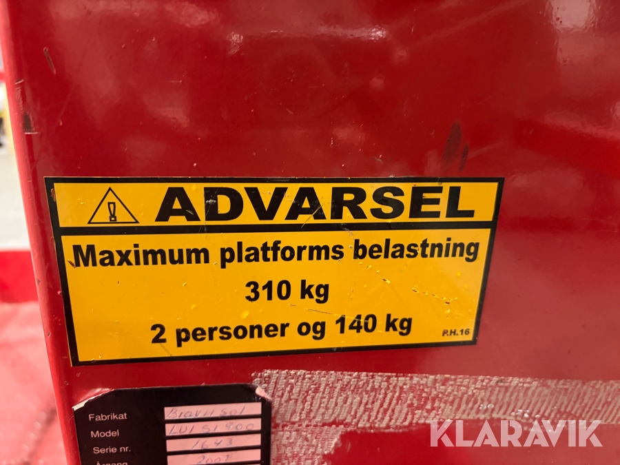 Lift Bravisol Lui si 900, Vejle, Klaravik auktioner