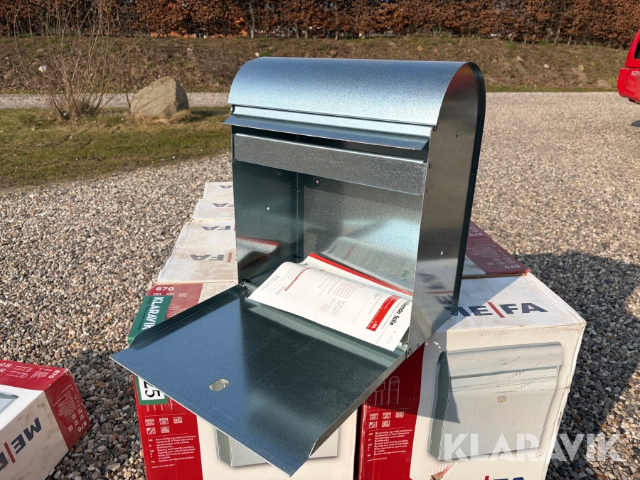 MEFA postkasse 10 styks. Farve sølv Mefa 870