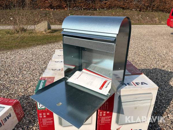 MEFA postkasse 10 styks. Farve sølv Mefa 870