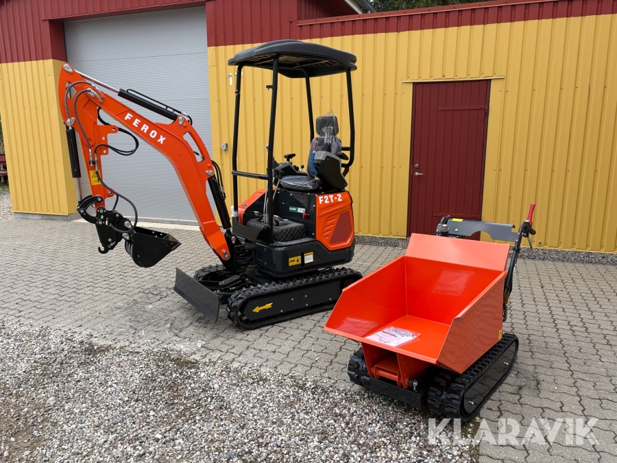 Minigraver Ferox F2T-Z og minidumper Ferox LNO-CH330
