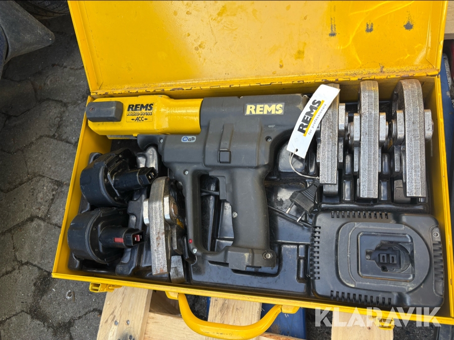 Rems minipress sæt Rems komplet med 2 batterier, lader
