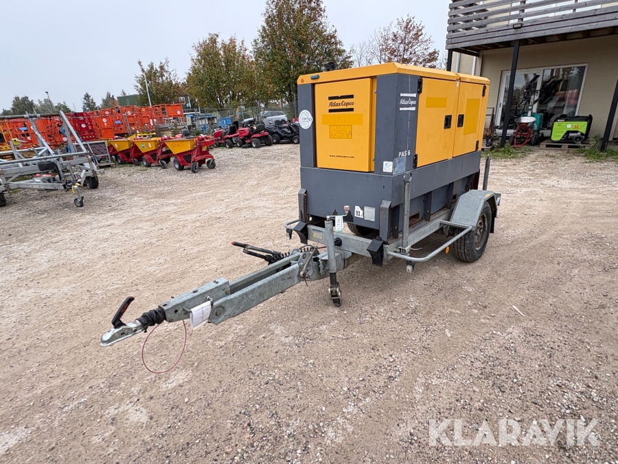 Motorpumpe trailermonteret 6 tommer Atlas Copco PAS 6