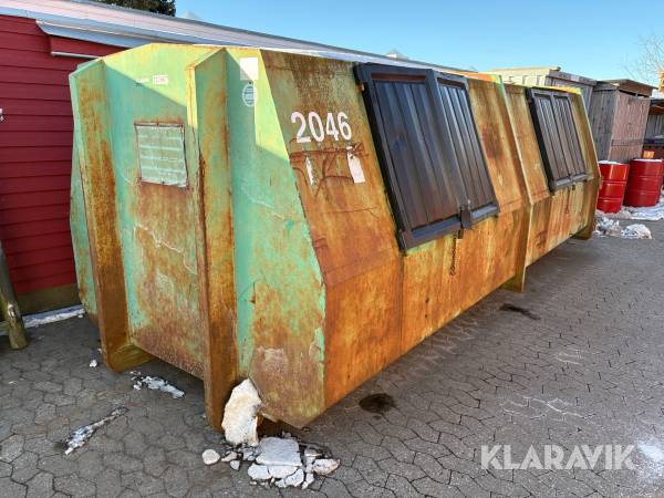 Lukket container med sideklapper