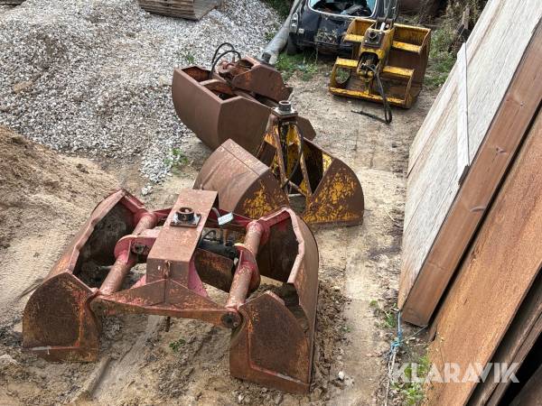Hydrauliske grabbe til lastbilkran, 4 Styk