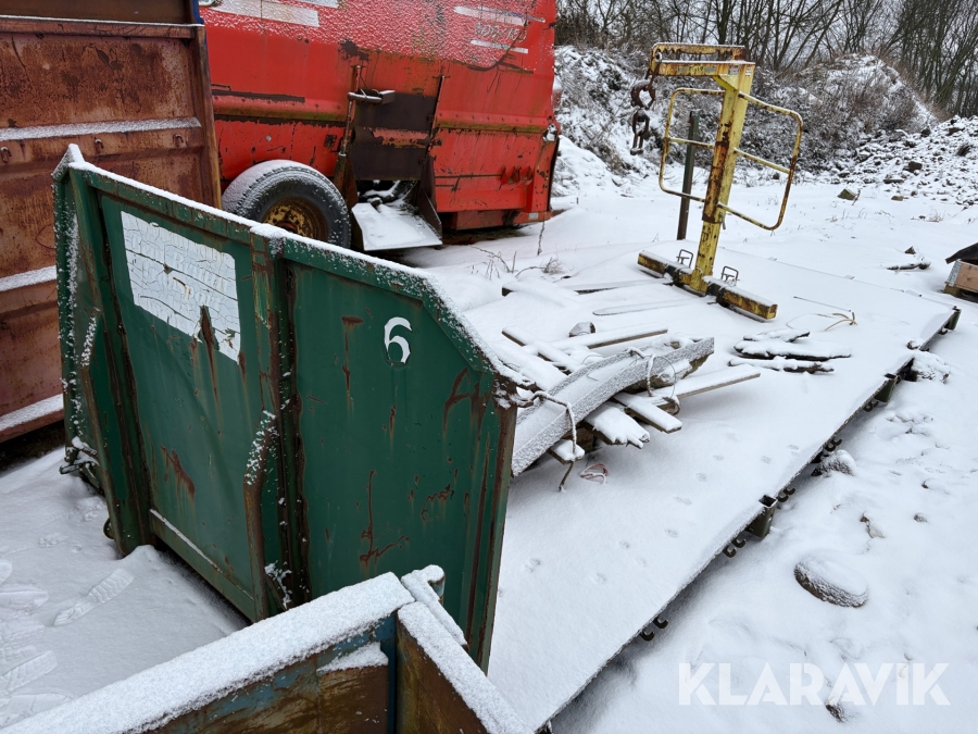 Container fladlad uden sider med træbund