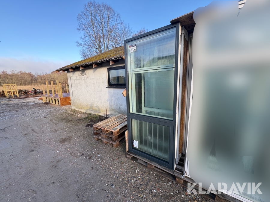 Glasparti med vindue Kastrup 220x95 cm 1 styk - 3 lags