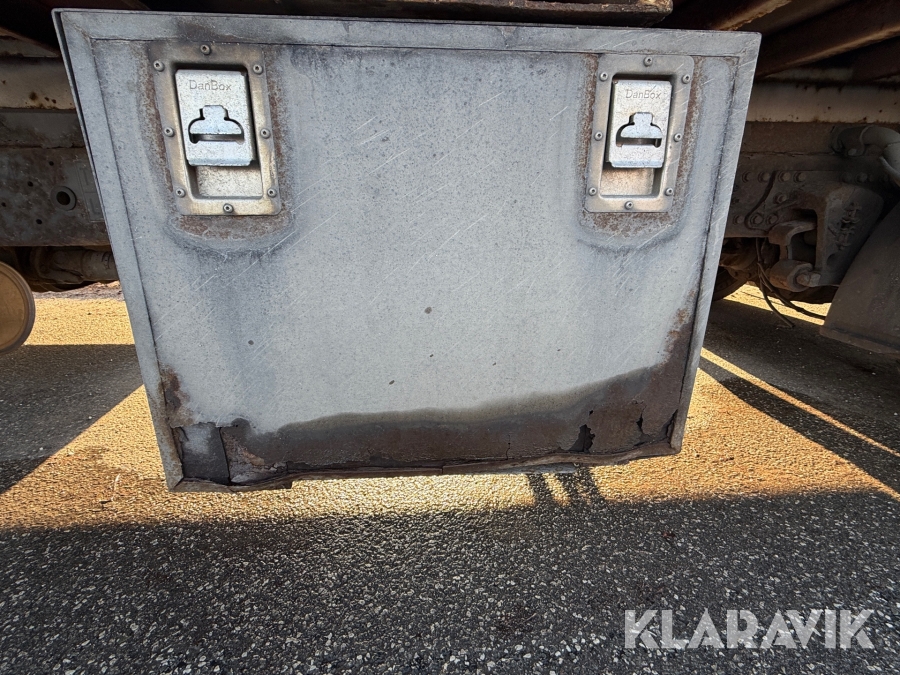 Renault lastbil – med skiftelad, lift og container Renault Midlum