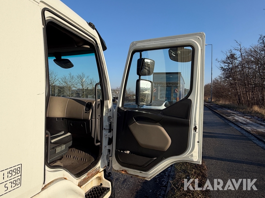 Renault lastbil – med skiftelad, lift og container Renault Midlum
