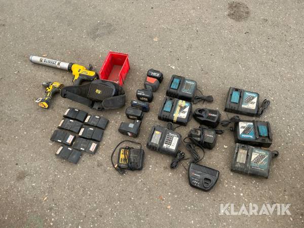 Batterier og ladere Makita/Dewalt/Esab
