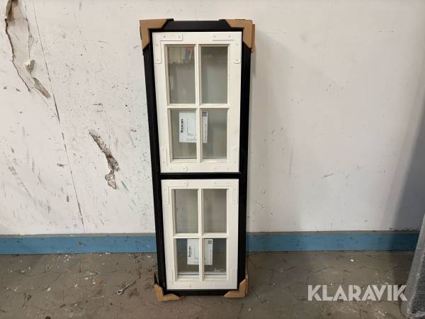 Vindue Frovin FL316 Termo 90 Dannebrog hvidmalet træ med sort kant 3-lags Ug 1,12