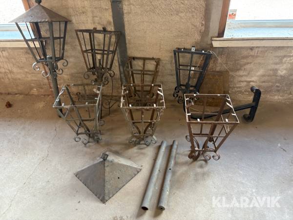 Assorteret smedejerns lamper 7 stk
