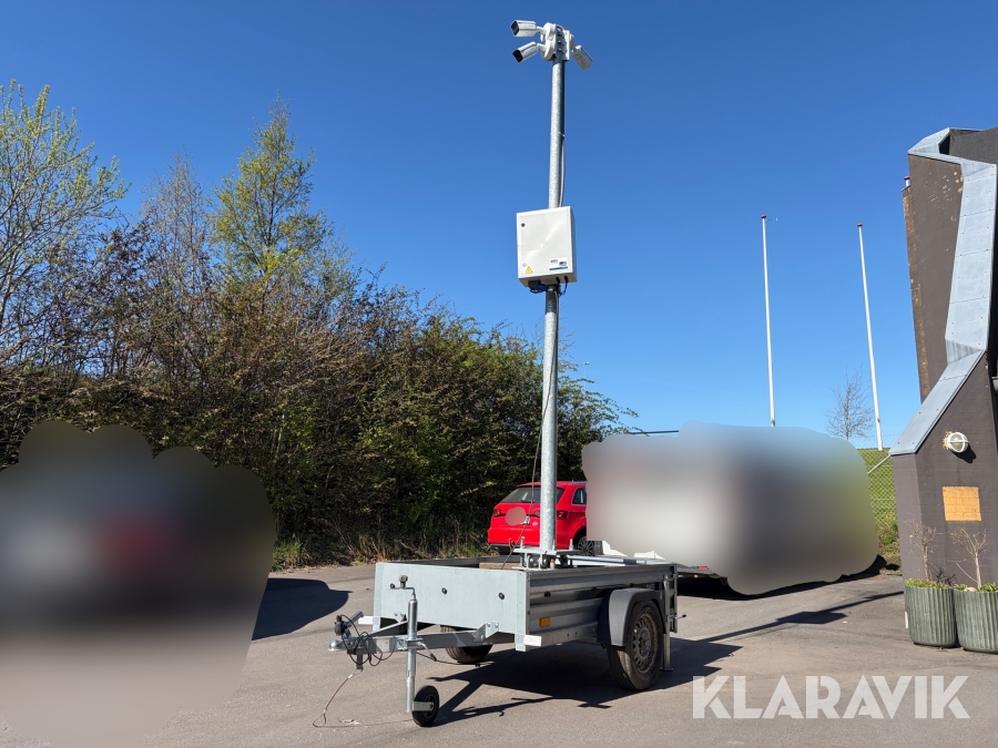 Overvågningssystem Hikvision mobil byggepladssikring på Martz trailer 750