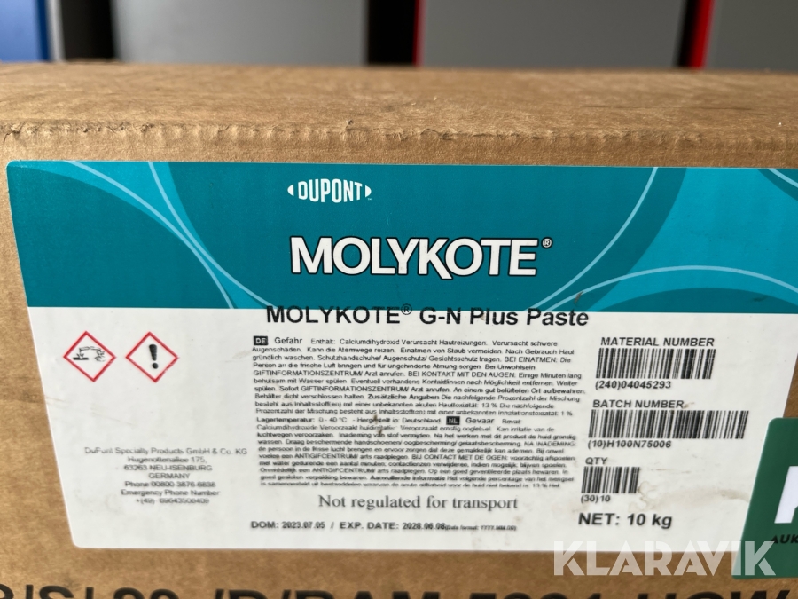 Smørremiddel Molykote G-N Plus Paste 1 kasse (10bøtter)