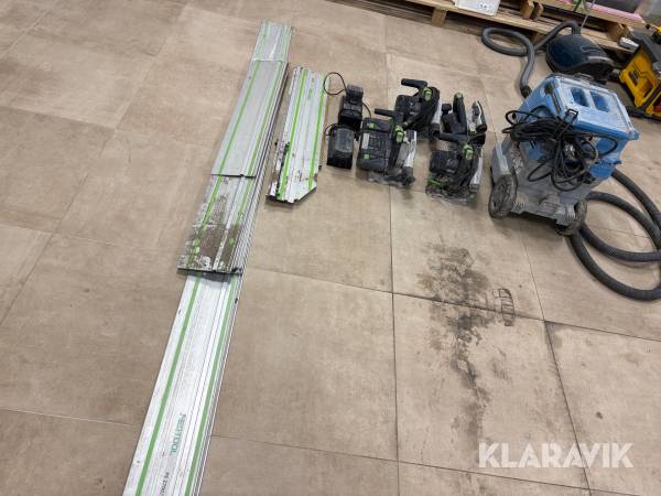 Rundsav Festool med skinner og støvsuger